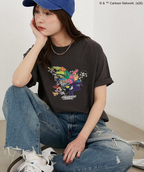 PUBLUX(パブリュクス)の「PUBLUX/パブリュクス 【THE POWERPUFF GIRLS】パワーパフ ガールズ フロントアート Tシャツ 限定展開(Tシャツ/カットソー・レディース・ライトグレー/チャコールグレー/オフホワイト・フリ-)」の7枚目の写真