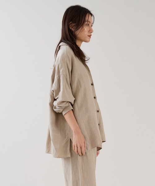 marmors（マルモア）の「【marmors】ワイヤーシャツ+タンクトップ〈セットアップ対応〉（シャツ/ブラウス・レディース・ブラウン/カーキ/ベージュ・36）」の5枚目の写真