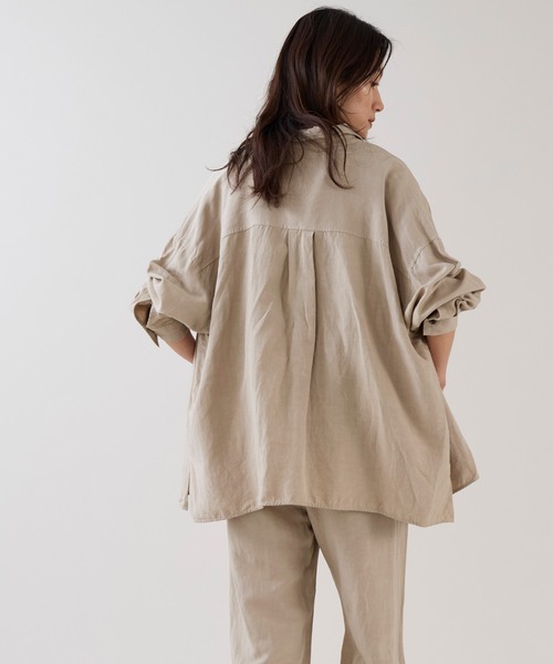 marmors（マルモア）の「【marmors】ワイヤーシャツ+タンクトップ〈セットアップ対応〉（シャツ/ブラウス・レディース・ブラウン/カーキ/ベージュ・36）」の6枚目の写真