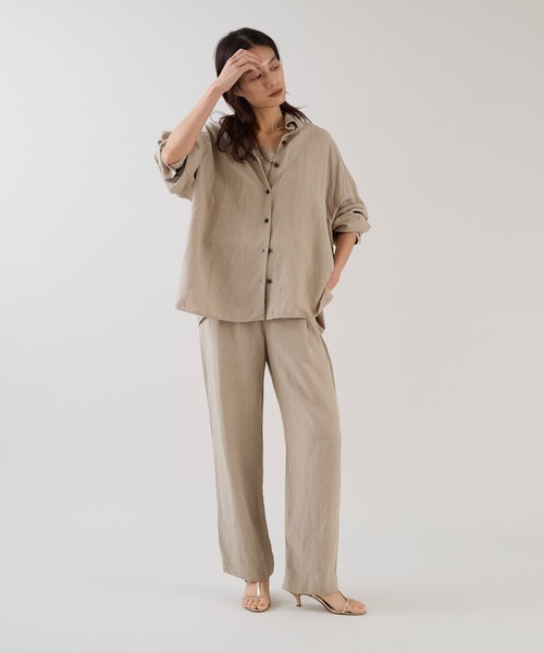 marmors（マルモア）の「【marmors】ワイヤーシャツ+タンクトップ〈セットアップ対応〉（シャツ/ブラウス・レディース・ブラウン/カーキ/ベージュ・36）」の7枚目の写真