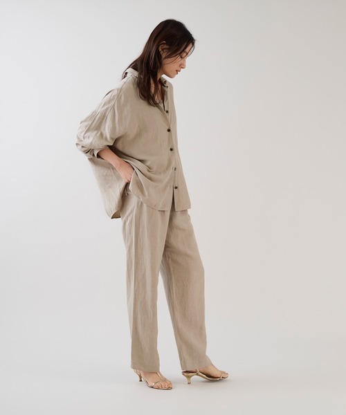 marmors（マルモア）の「【marmors】ワイヤーシャツ+タンクトップ〈セットアップ対応〉（シャツ/ブラウス・レディース・ブラウン/カーキ/ベージュ・36）」の8枚目の写真