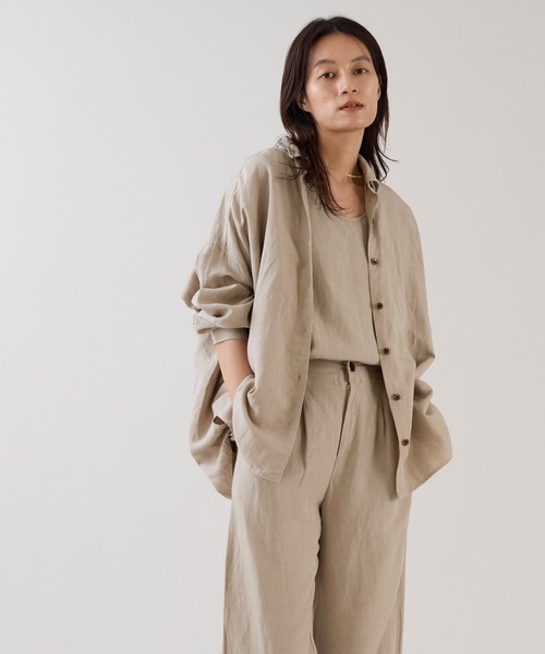 marmors（マルモア）の「【marmors】ワイヤーシャツ+タンクトップ〈セットアップ対応〉（シャツ/ブラウス・レディース・ブラウン/カーキ/ベージュ・36）」の11枚目の写真