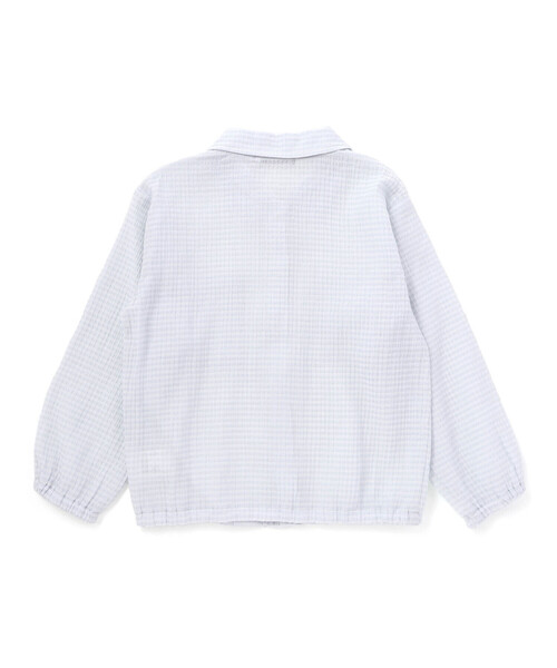 BeBe(ベベ)の「シアーチェックオーバーシャツ+ロゴ半袖Tシャツセット(100~160cm)(シャツ/ブラウス・キッズ・ブルー/ホワイト・130cm/150cm/140cm)」の15枚目の写真