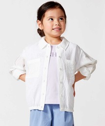 シアーチェックオーバーシャツ+ロゴ半袖Tシャツセット(100~160cm)