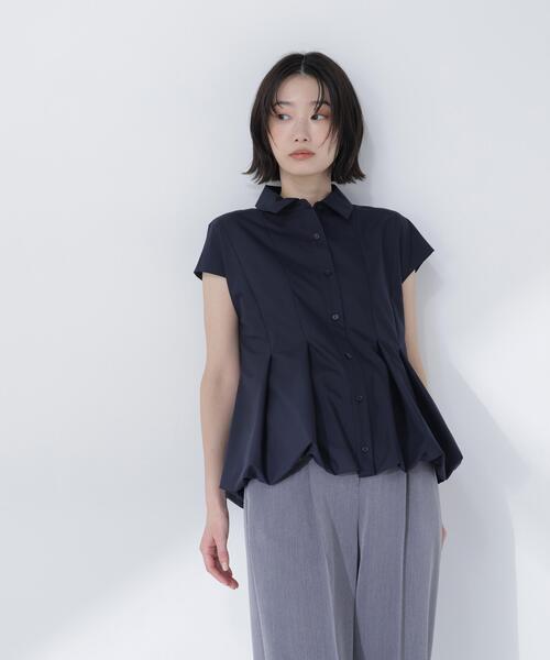 NATURAL BEAUTY BASIC(ナチュラルビューティーベーシック)の「バルーンヘムシャツ(シャツ/ブラウス・レディース・ブルー/オフホワイト/ネイビー/ピンク・FREE)」の1枚目の写真