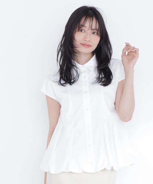 NATURAL BEAUTY BASIC(ナチュラルビューティーベーシック)の「バルーンヘムシャツ(シャツ/ブラウス・レディース・ブルー/オフホワイト/ネイビー/ピンク・FREE)」の2枚目の写真
