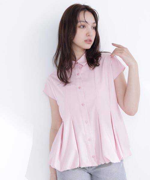 NATURAL BEAUTY BASIC(ナチュラルビューティーベーシック)の「バルーンヘムシャツ(シャツ/ブラウス・レディース・ブルー/オフホワイト/ネイビー/ピンク・FREE)」の4枚目の写真