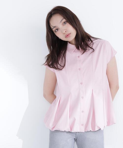 NATURAL BEAUTY BASIC(ナチュラルビューティーベーシック)の「バルーンヘムシャツ(シャツ/ブラウス・レディース・ブルー/オフホワイト/ネイビー/ピンク・FREE)」の7枚目の写真