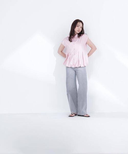 NATURAL BEAUTY BASIC(ナチュラルビューティーベーシック)の「バルーンヘムシャツ(シャツ/ブラウス・レディース・ブルー/オフホワイト/ネイビー/ピンク・FREE)」の9枚目の写真