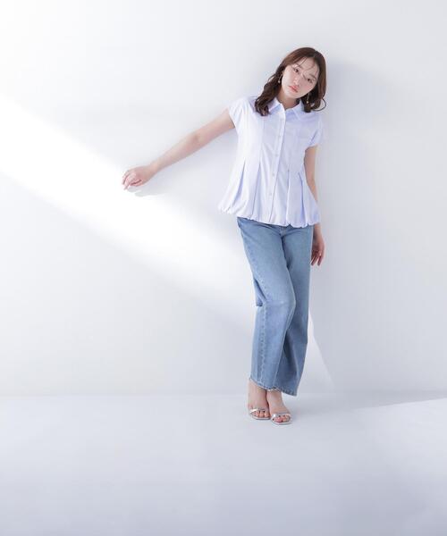 NATURAL BEAUTY BASIC(ナチュラルビューティーベーシック)の「バルーンヘムシャツ(シャツ/ブラウス・レディース・ブルー/オフホワイト/ネイビー/ピンク・FREE)」の14枚目の写真