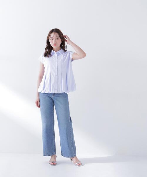 NATURAL BEAUTY BASIC(ナチュラルビューティーベーシック)の「バルーンヘムシャツ(シャツ/ブラウス・レディース・ブルー/オフホワイト/ネイビー/ピンク・FREE)」の19枚目の写真
