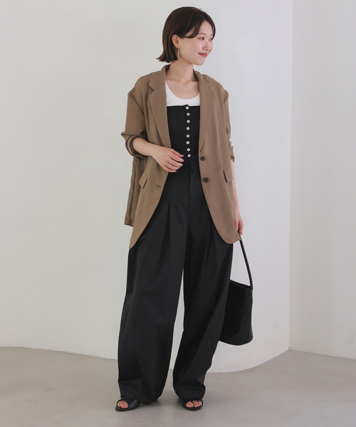 SLOBE IENA（スローブイエナ）の「《接触冷感/追加3》ライトチノタックカーブトラウザー（チノパンツ・レディース・ベージュ・38/36）」の18枚目の写真