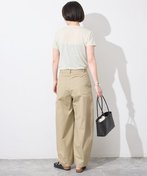 SLOBE IENA(スローブイエナ)の「《接触冷感/追加3》ライトチノタックカーブトラウザー(チノパンツ・レディース・ベージュ/ブラック・38/36)」の11枚目の写真