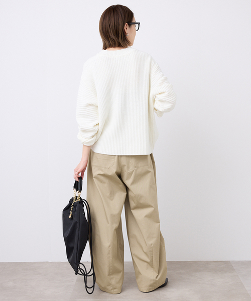 SLOBE IENA(スローブイエナ)の「《接触冷感/追加3》ライトチノタックカーブトラウザー(チノパンツ・レディース・ベージュ/ブラック・38/36)」の9枚目の写真