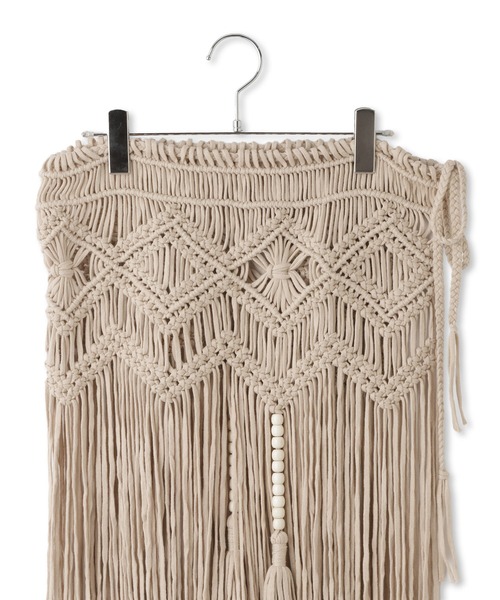 SALON adam et rope'（サロン アダム エ ロペ）の「マクラメマルチWAYラップスカート（スカート・レディース・ブラック/ベージュ・FREE）」の5枚目の写真