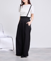 Free nature リネンライク サロペット Tシャツ アンサンブル