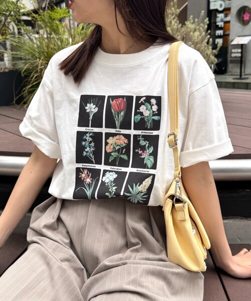 CIAOPANIC TYPY(チャオパニックティピー)の「【UNISEX】【プラスサイズあり】フラワーコレクションTEE(Tシャツ/カットソー・レディース・グレー/チャコールグレー/ホワイト・MEDIUM/XX-LARGE/LARGE)」の5枚目の写真
