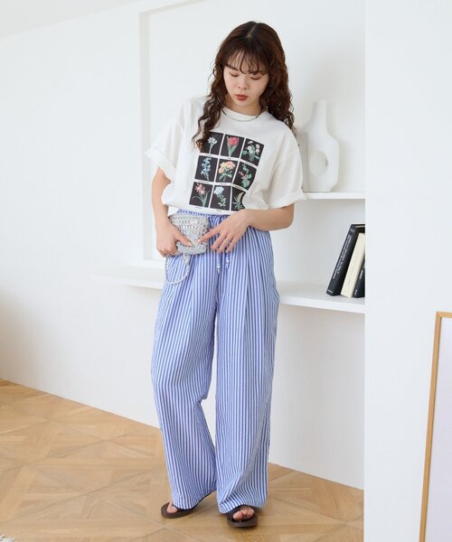 CIAOPANIC TYPY(チャオパニックティピー)の「【UNISEX】【プラスサイズあり】フラワーコレクションTEE(Tシャツ/カットソー・レディース・グレー/チャコールグレー/ホワイト・MEDIUM/XX-LARGE/LARGE)」の8枚目の写真