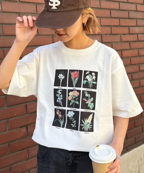 CIAOPANIC TYPY（チャオパニックティピー）の「【UNISEX】フラワーコレクションTEE（Tシャツ/カットソー・レディース・グレー/チャコールグレー/ホワイト・MEDIUM/XX-LARGE/LARGE）」の4枚目の写真