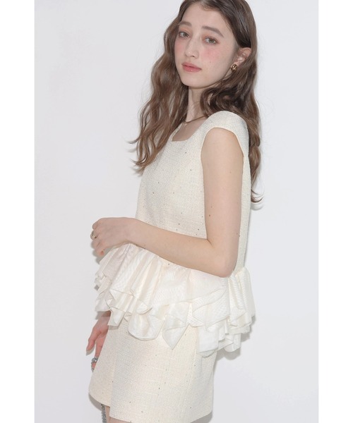 Rirandture（リランドチュール）の「チュールラッフルツィードトップス（シャツ/ブラウス・レディース・ライトイエロー・2/1）」の16枚目の写真