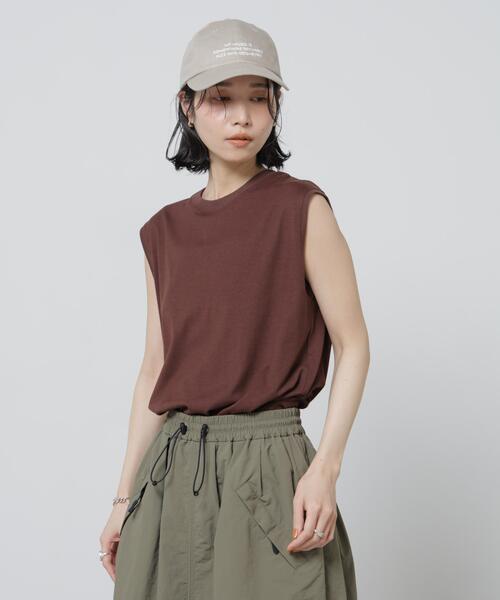 NANO universe(ナノユニバース)の「Anti Soaked(R) 汗染み防止カラフルノースリTシャツ(Tシャツ/カットソー・レディース・ブルーグレー/ライトイエロー/レッド/ブラウン/ライトピンク・FREE)」の15枚目の写真
