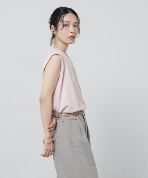NANO universe(ナノユニバース)の「Anti Soaked(R) 汗染み防止カラフルノースリTシャツ(Tシャツ/カットソー・レディース・ブルーグレー/ライトイエロー/レッド/ブラウン/ライトピンク・FREE)」の19枚目の写真