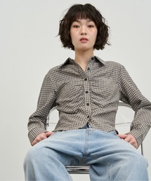 Check Shirring Fit Shirt / チェックシャーリングフィットシャツ