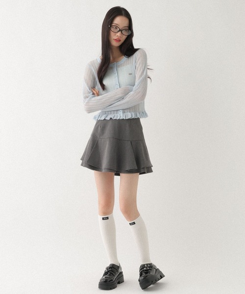 Heather（ヘザー）の「ハイウエストフリルヘムミニスカート　666421（スカート・レディース・グレー/ブラック・S/M）」の21枚目の写真