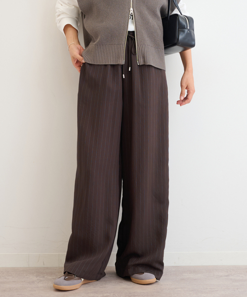 JOURNAL STANDARD relume(ジャーナルスタンダード レリューム)の「《追加》N/Rダブルストライプパンツ(その他パンツ・レディース・ブラウン/ネイビー・36/38)」の4枚目の写真