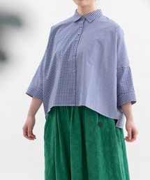 miscクロップド6分袖ワイドシャツ