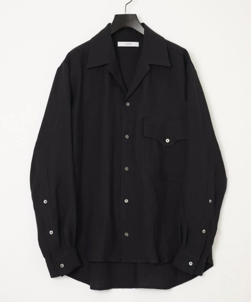 UJOH（ウジョー）の「【UJOH HOMME/ウジョー】Wide Set Open Collar Shirt（シャツ/ブラウス・メンズ・ブラック/ブラウン・5/4）」の2枚目の写真
