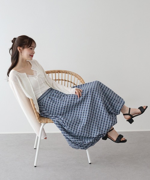 BLUEEAST(ブルーイースト)の「チェックバルーンスカート(スカート・レディース・ネイビー/ブラック・MEDIUM)」の15枚目の写真