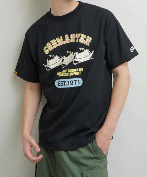 ZIP FIVE(ジップファイブ)の「COBMASTER TC度詰め天竺 ハンモックベアー ベーシック プリント半袖Tシャツ(Tシャツ/カットソー・メンズ・ホワイト/ダークグリーン/ブルー/ブラック・MEDIUM/LARGE/X-LARGE)」の2枚目の写真