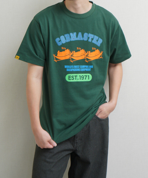 ZIP FIVE(ジップファイブ)の「COBMASTER TC度詰め天竺 ハンモックベアー ベーシック プリント半袖Tシャツ(Tシャツ/カットソー・メンズ・ホワイト/ダークグリーン/ブルー/ブラック・MEDIUM/LARGE/X-LARGE)」の3枚目の写真