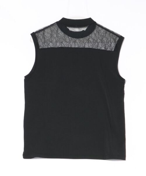 Boutique Ordinary（ブティークオーディナリー）の「レース切替ハイネックノースリカットソー（Tシャツ/カットソー・レディース・ホワイト/ブラック・FREE）」の21枚目の写真