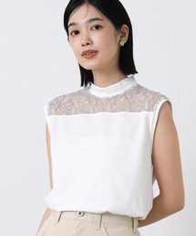 Boutique Ordinary（ブティークオーディナリー）の「レース切替ハイネックノースリカットソー（Tシャツ/カットソー）」