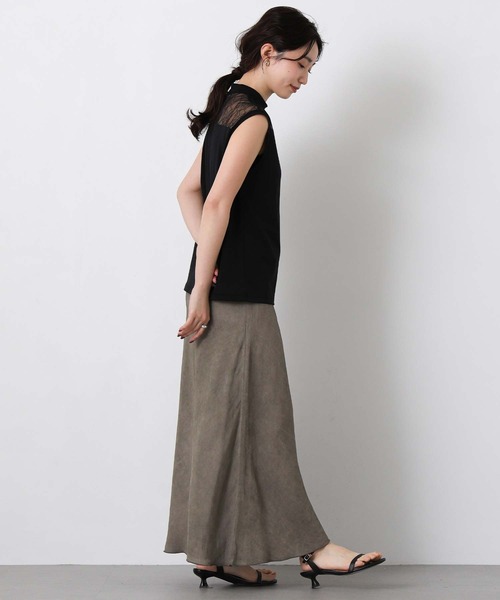 Boutique Ordinary（ブティークオーディナリー）の「レース切替ハイネックノースリカットソー（Tシャツ/カットソー・レディース・ホワイト/ブラック・FREE）」の10枚目の写真