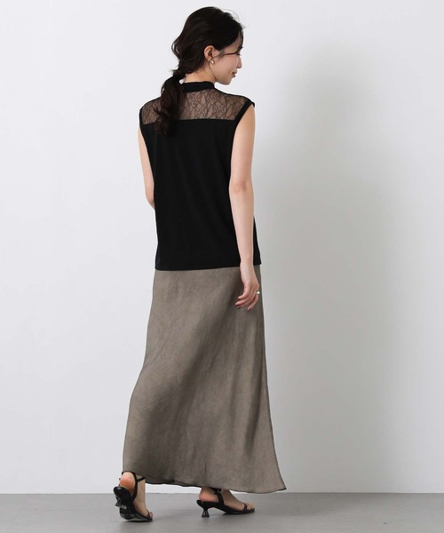 Boutique Ordinary（ブティークオーディナリー）の「レース切替ハイネックノースリカットソー（Tシャツ/カットソー・レディース・ホワイト/ブラック・FREE）」の9枚目の写真