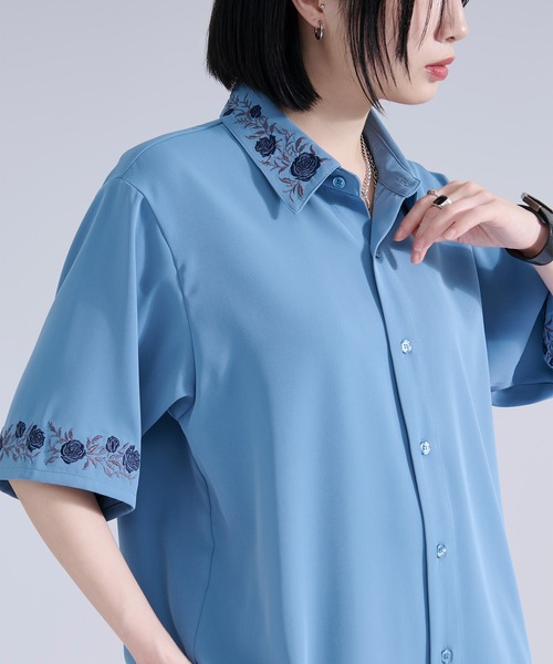 Ellno Loset（エルノロゼット）の「【新色追加】ローズ刺繍トロミSS