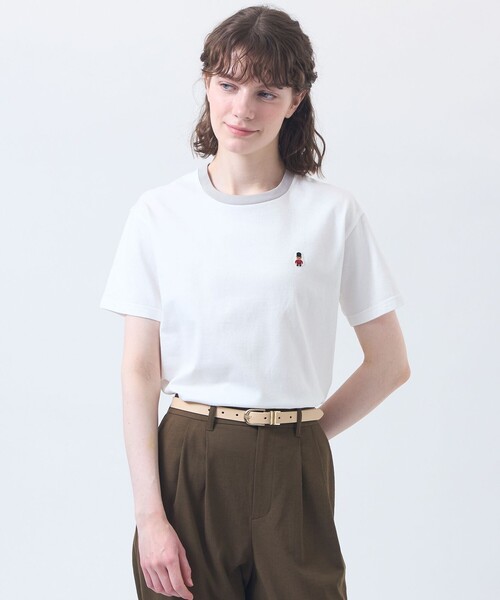 MACKINTOSH PHILOSOPHY(マッキントッシュ フィロソフィー)の「バッキンガムベア リンガーネックTシャツ(Tシャツ/カットソー・レディース・カーキ/ブラック/イエロー/グレー系その他2/オフホワイト・38)」の2枚目の写真