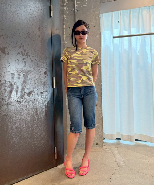 Oriens JOURNAL STANDARD（オリエンス ジャーナルスタンダード）の「《追加》カモフラージュ スターTシャツ（Tシャツ/カットソー・レディース・ネイビー/ピンク/グリーン/イエロー・FREE）」の8枚目の写真