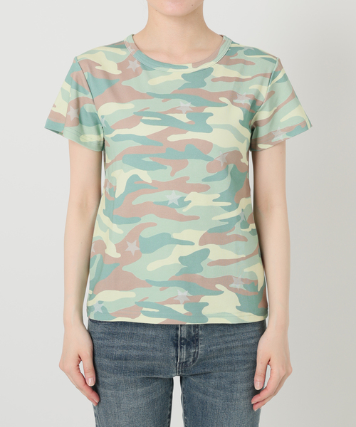 Oriens JOURNAL STANDARD（オリエンス ジャーナルスタンダード）の「《追加》カモフラージュ スターTシャツ（Tシャツ/カットソー・レディース・ネイビー/ピンク/グリーン/イエロー・FREE）」の22枚目の写真