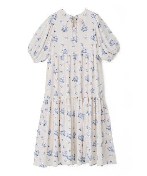 Cath Kidston(キャスキッドソン)の「パフスリーブ ティアードワンピース(ワンピース・レディース・サックスブルー/ブラック/アイボリー・FREE)」の4枚目の写真