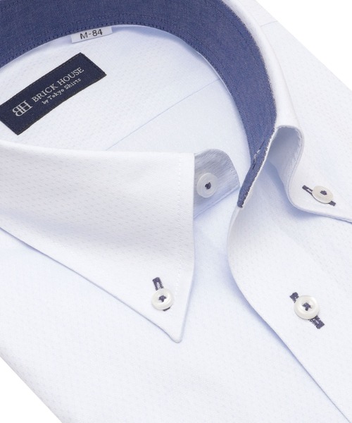 TOKYO SHIRTS（トウキョウシャツ）の「【吸水速乾】 形態安定ノンアイロン ボタンダウン 長袖ビジネスワイシャツ（ビジネスシャツ・メンズ・サックスブルー・首回り43cm-裄丈86cm/首回り43cm-裄丈82cm/首回り42cm-裄丈86cm/首回り42cm-裄丈82cm/首回り41cm-裄丈86cm/首回り41cm-裄丈82cm/首回り39cm-裄丈84cm/首回り39cm-裄丈80cm/首回り37cm-裄丈80cm/首回り37cm-裄丈84cm）」の2枚目の写真