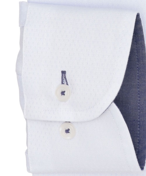 TOKYO SHIRTS（トウキョウシャツ）の「【吸水速乾】 形態安定ノンアイロン ボタンダウン 長袖ビジネスワイシャツ（ビジネスシャツ・メンズ・サックスブルー・首回り43cm-裄丈86cm/首回り43cm-裄丈82cm/首回り42cm-裄丈86cm/首回り42cm-裄丈82cm/首回り41cm-裄丈86cm/首回り41cm-裄丈82cm/首回り39cm-裄丈84cm/首回り39cm-裄丈80cm/首回り37cm-裄丈80cm/首回り37cm-裄丈84cm）」の3枚目の写真