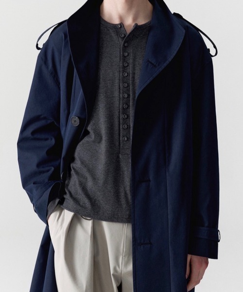 ESC STUDIO(イーエスシースタジオ)の「【ESC STUDIO】covered button henley / 【イーエスシーステュディオ】カバードボタンヘンリー長袖Tシャツ(Tシャツ/カットソー・メンズ・チャコール/ホワイト・ONE SIZE)」の10枚目の写真