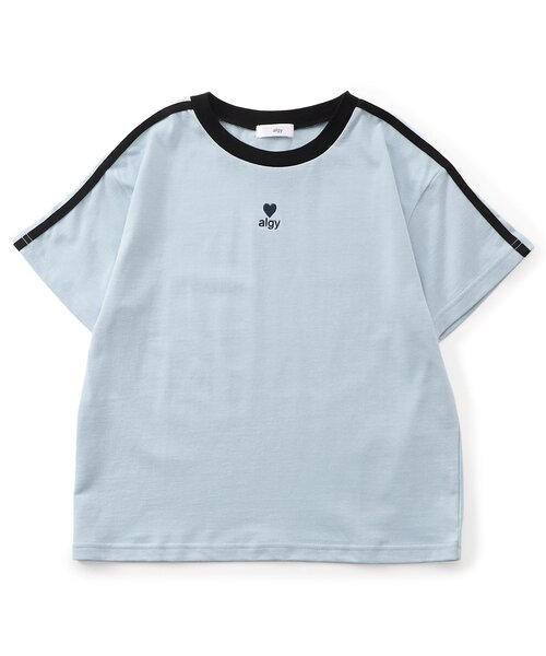 algy(アルジー)の「algyロゴリンガー半袖Tシャツ(Tシャツ/カットソー・キッズ・オフホワイト/アイボリー/ブラック/ピンク/サックスブルー・150/140/130/120/160)」の4枚目の写真