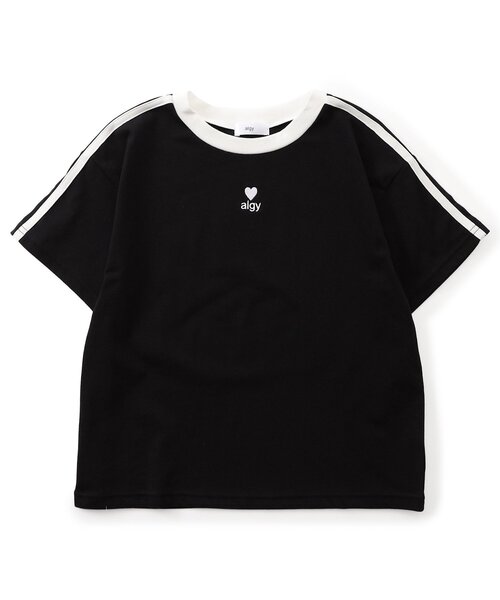 algy(アルジー)の「algyロゴリンガー半袖Tシャツ(Tシャツ/カットソー・キッズ・オフホワイト/アイボリー/ブラック/ピンク/サックスブルー・150/140/130/120/160)」の3枚目の写真