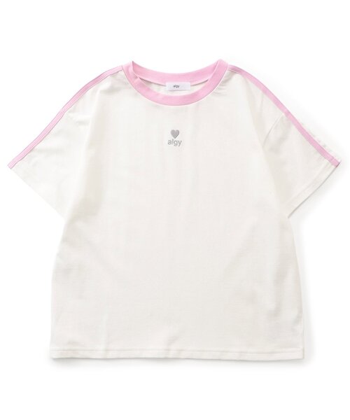 algy(アルジー)の「algyロゴリンガー半袖Tシャツ(Tシャツ/カットソー・キッズ・オフホワイト/アイボリー/ブラック/ピンク/サックスブルー・150/140/130/120/160)」の11枚目の写真