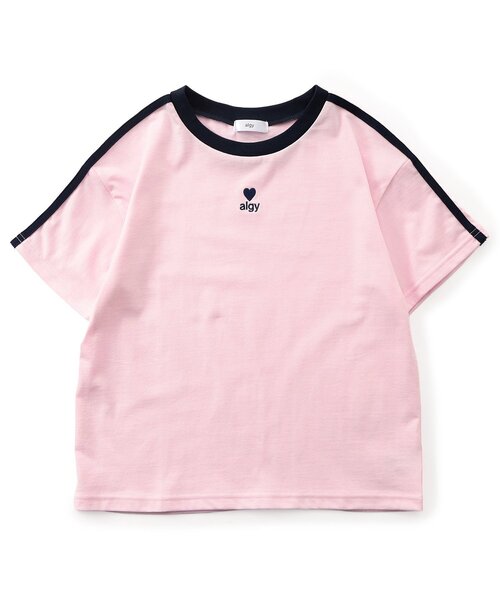 algy(アルジー)の「algyロゴリンガー半袖Tシャツ(Tシャツ/カットソー・キッズ・オフホワイト/アイボリー/ブラック/ピンク/サックスブルー・150/140/130/120/160)」の15枚目の写真